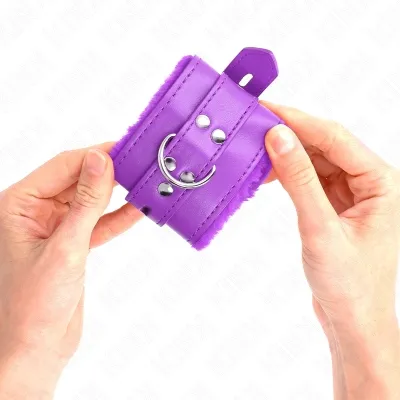 Padded wrist cuffs with holes, purple – Kink