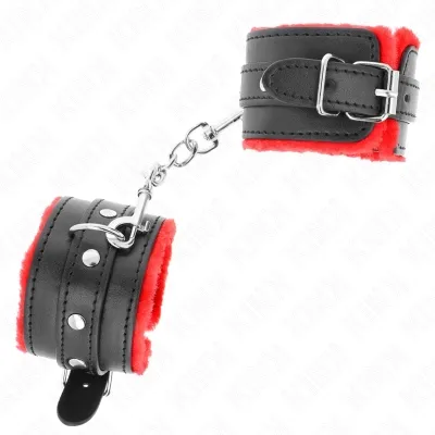 Premium Handgelenkfesseln gefüttert Rot – Kink