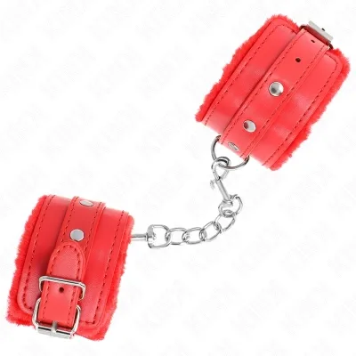 Premium Handgelenkfesseln gefüttert Rot – Kink