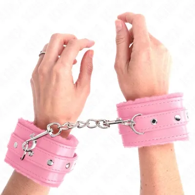 Premium Handgelenkfesseln gefüttert Rosa – Kink
