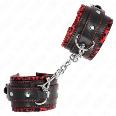 Gefütterte Handgelenkfesseln Rot / Schwarz – Kink