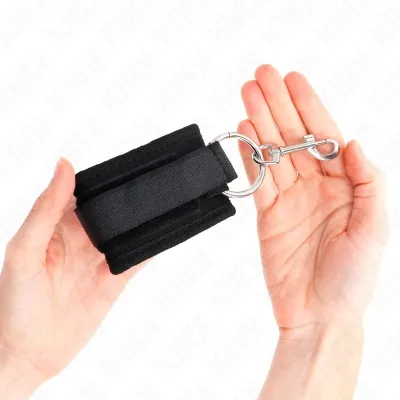 Black Adjustable Wrist Cuffs 18-35cm x 6cm – Kink