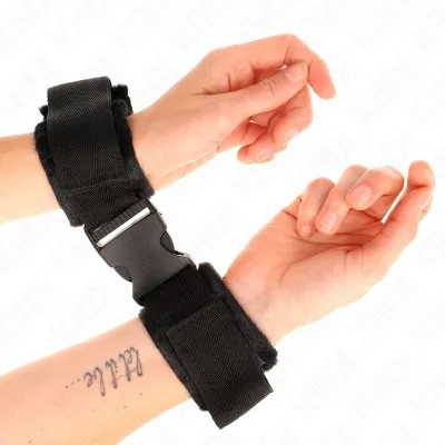Nylon Bind Handcuffs with Velcro Fastener, Red and Black – Kink