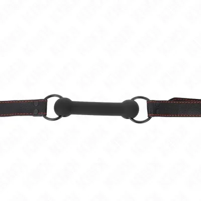 Bone gag with faux leather strap, black – Kink