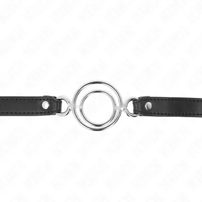 Gag with multiple O-rings, 5cm, black, 63 x 2.5cm – Kink