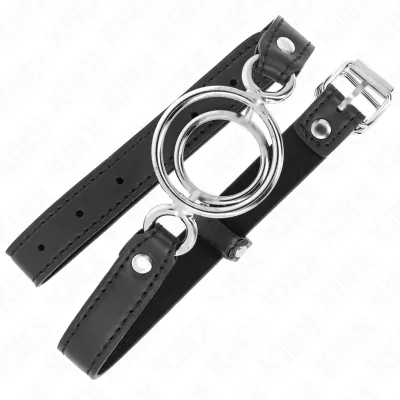 Gag with multiple O-rings, 5cm, black, 63 x 2.5cm – Kink