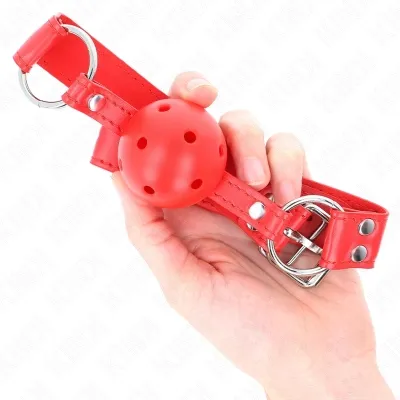 Complete Red Hollow Ball Gag 62 x 2 cm – Kink