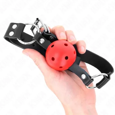 Breathable 4cm Ball Gag with Double Rivet Red – Kink