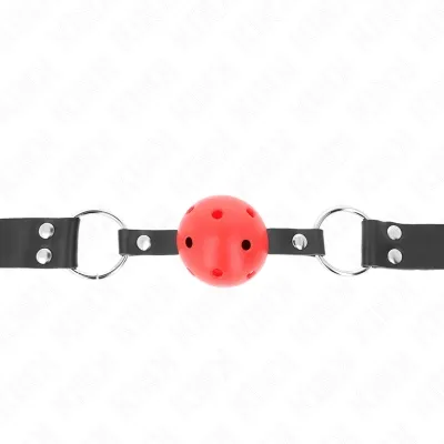 Breathable 4cm Ball Gag with Double Rivet Red – Kink