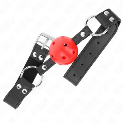Atmungsaktiver Ball 4cm Knebel Mit Doppelniet Leder – Kink