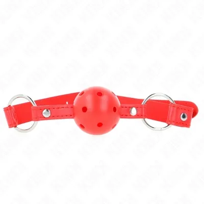 Atmungsaktiver Ball 4cm Knebel Mit Doppelniet Modell 1 Rot – Kink