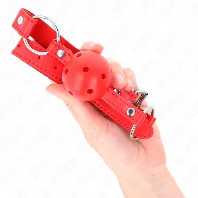 Atmungsaktiver Ball 4cm Knebel Mit Doppelniet Modell 1 Rot – Kink