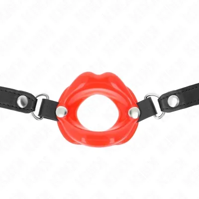 Lip 8cm Gag with Red Faux Leather Strap – Kink