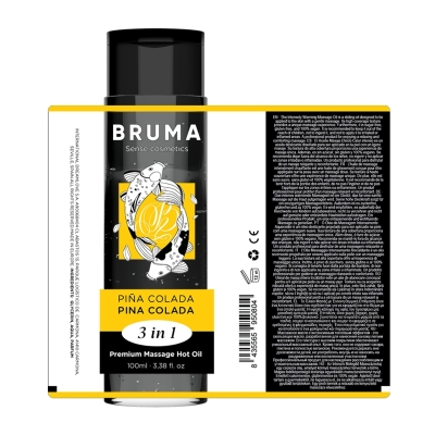 BRUMA - PREMIUM-MASSAGEÖL MIT WÄRMEEFFEKT, PINA COLADA-GESCHMACK 3 IN 1 - 100 ML