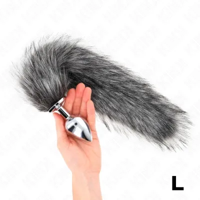 Analplug Größe L 10 X 4cm Mit Schwanz 40cm Grau – Kink