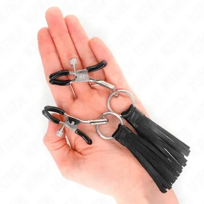 Faux leather tassel nipple clamps 6cm – Kink