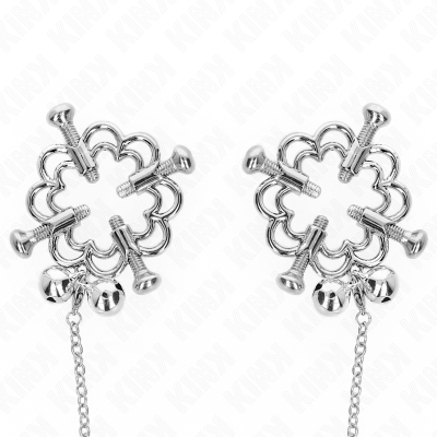 KINK - METALLISCHE BLUMEN-NIPPELKLAMMERN MIT KETTE