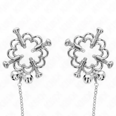 Metallic Flower Nipple Clips with Chain – Kink