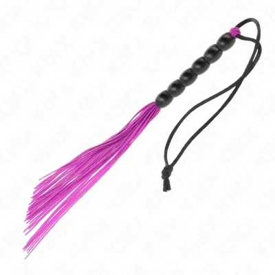 Mini silicone whip with 6 purple beads, 26cm – Kink