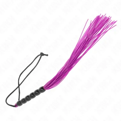 Mini silicone whip with 6 purple beads, 26cm – Kink