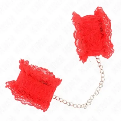 Elastic Lace Wrist Cuffs, Red – Kink