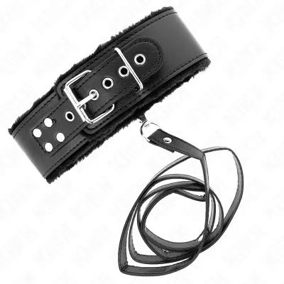 Halskette Mit Leine 116cm Mit Silbernen Nieten Modell 4 Schwarz – Kink