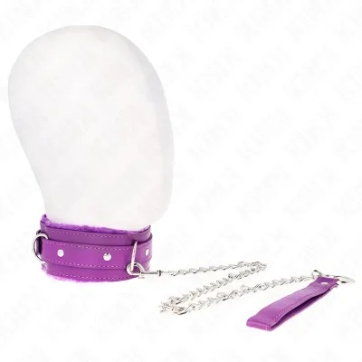 Collar and Leash 65cm With Restrictions Purple – Kink