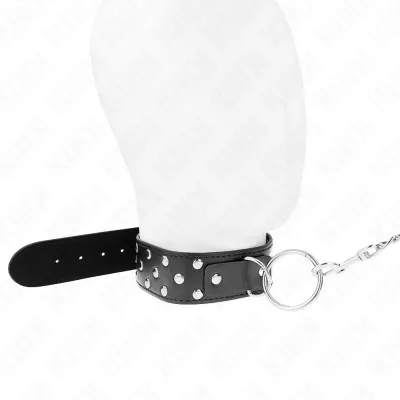 Ring Studded Band Necklace with Belt 65cm Black – Kink