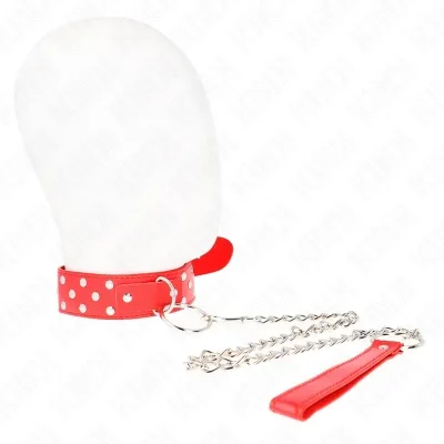 Ring Studded Band Necklace with Belt 65cm Red – Kink