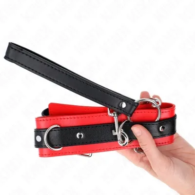 Basic model collar with leash 65cm Model 3 Red 53 x 5cm – Kink