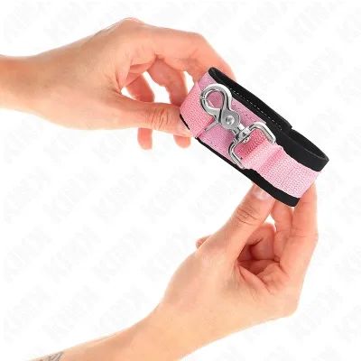 Verstellbare Neopren-Handhandfesseln Rosa – Kink