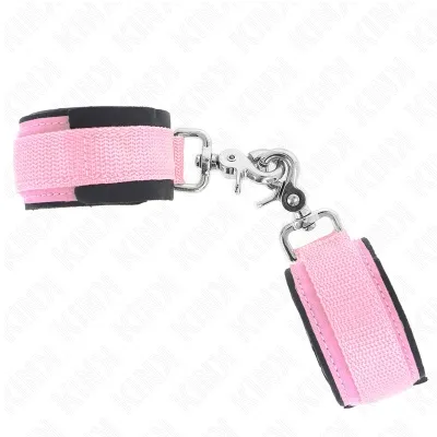 Verstellbare Neopren-Handhandfesseln Rosa – Kink