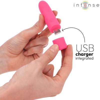 Intense - Symone Usb Wiederaufladbarer Vibrierender Bullet 8 Vibrationen Rosa 10 X 2,2 Cm