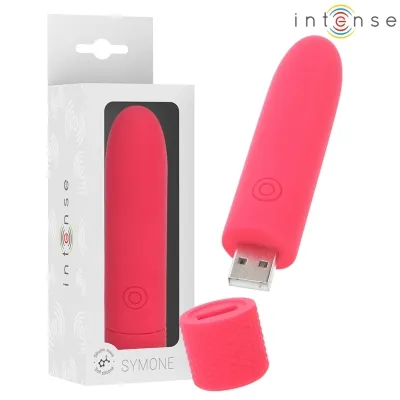 Roter USB-Stick in Form eines Lippenstifts, mit Verpackung und abnehmbarer Kappe, Marke "intense".