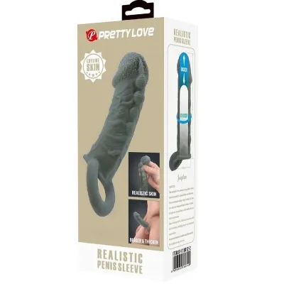 Realistic Penis Reducer and Delay Sleeve Grey – Pretty Love