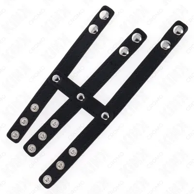 Dreifach Leder Penisring Mit Druckverschluss – Kink