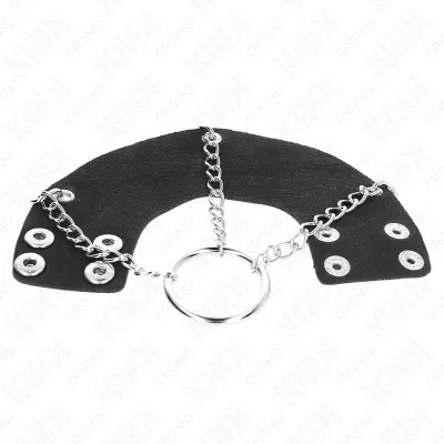 Penisring 4cm Kette 7cm Metall Mit Ledergurte – Kink
