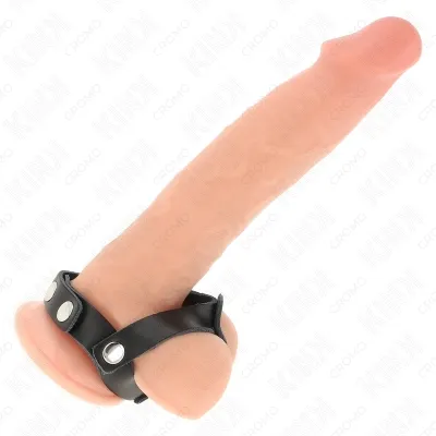 Adjustable leather penis ring and scrotum strap – Kink