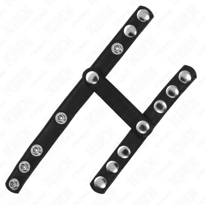 Penis ring with 3 adjustable ball splitter straps – Kink