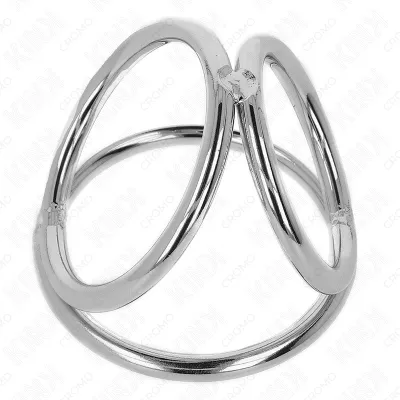 Triple Chrome Metal Penis Ring 3.8cm to 5cm Model 2 – Kink