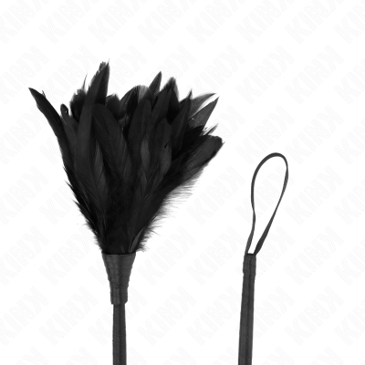 KINK - BLACK MAIDS HORNFORM TICKLE HÃHNERFEDERN 36 CM