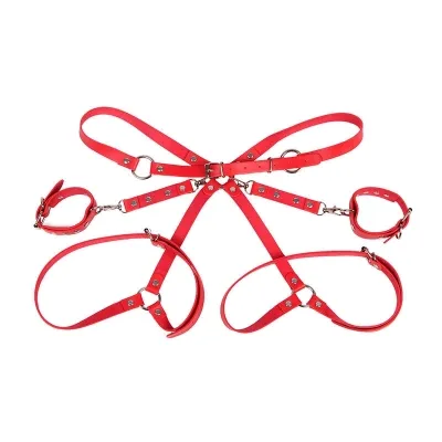 Handcuffs with Bondage Belt Red – Subblime