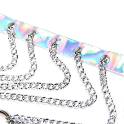 Brustgurt Mit Ringen Und Ketten Silber – Subblime