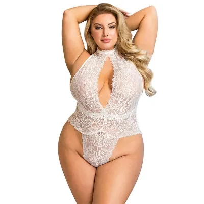 Spitzen-Bodysuit Weiss S/M – Subblime