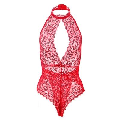 Bodysuit Mit Offenen Cups Rot S/M | Subblime