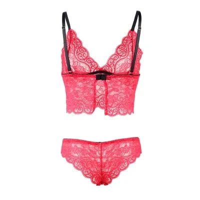 Nachthemd + Slip Aus Seide Und Spitze Rot S/M – Subblime