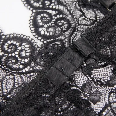 Nightgown + Panties in Silk and Lace, Black, S/M – Subblime