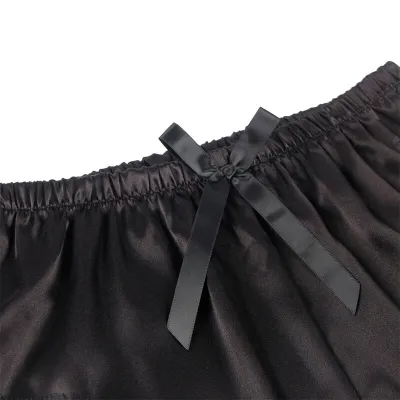 Lässige Seidennachthemd + Spitzenhose Schwarz S/M – Subblime