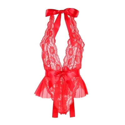 Sexy Bodysuit with Ruffles + Belt Red S/M – Subblime