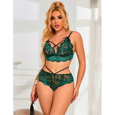 Bra + Panties Lace Green S/M – Subblime
